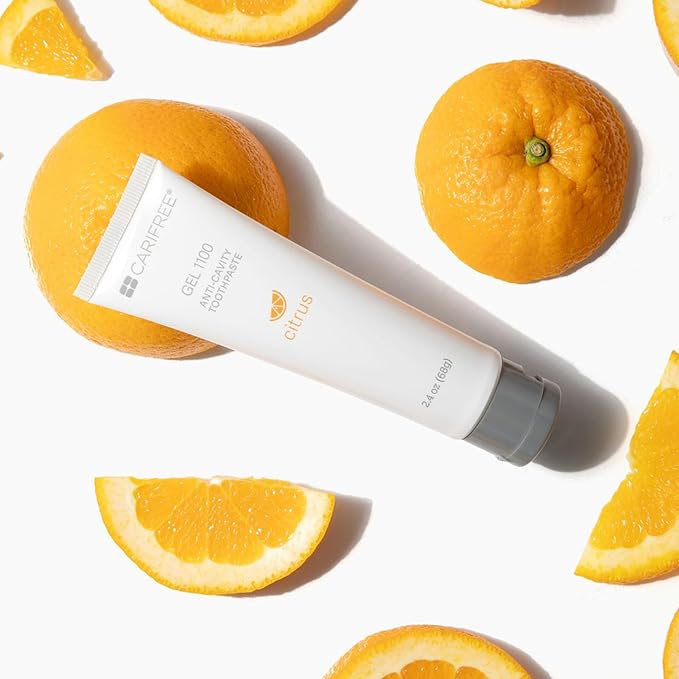 CariFree Gel 1100, Citrus Flavored, Anti-Cavity Fluoride Toothpaste with Nano Hydroxyapatite for pH Neutralization, Cavity Prevention & Enamel Protection, Dentist Recommended,(2.4 Ounce (Pack of 2)