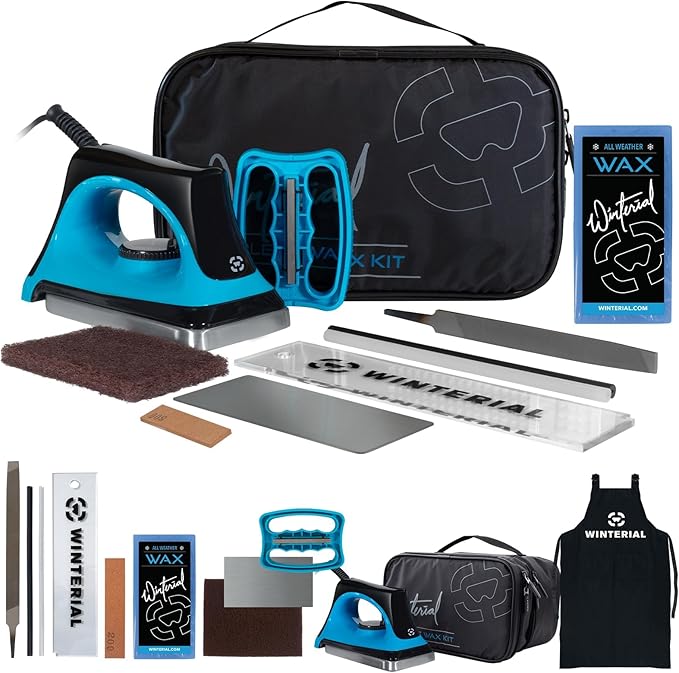 Winterial Snowboard and Ski Tuning Kit, with Iron, All-Temp Snowboard Wax, Angled Edge Tuner File-StrideForce Fitness