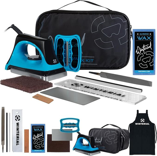 Winterial Snowboard and Ski Tuning Kit, with Iron, All-Temp Snowboard Wax, Angled Edge Tuner File-StrideForce Fitness