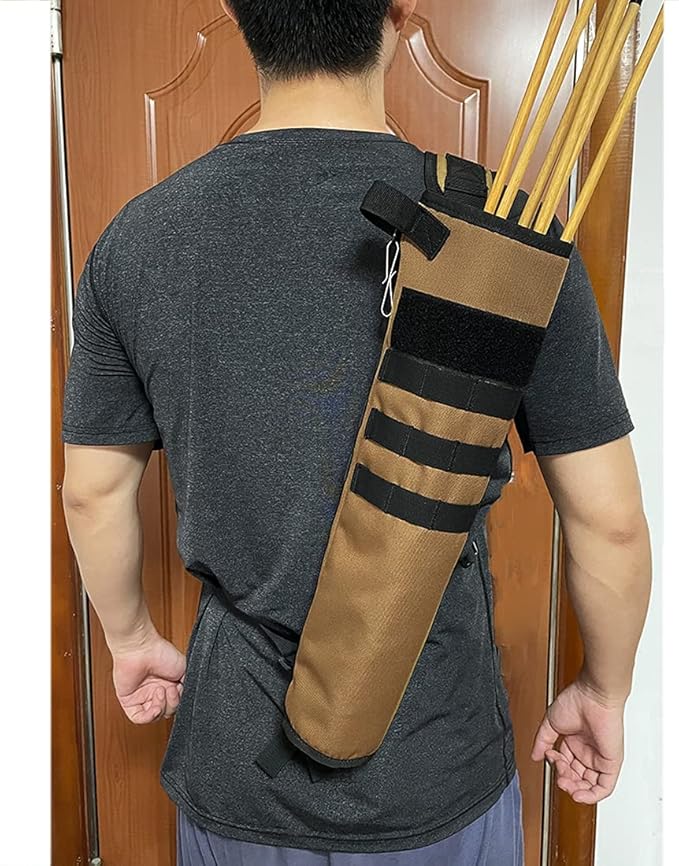 KRATARC Archery Lightweight Back Arrow Quiver Dual Use Foldable Compact Hip Arrows Bag with Molle System Hanged for Target Shooting-StrideForce Fitness