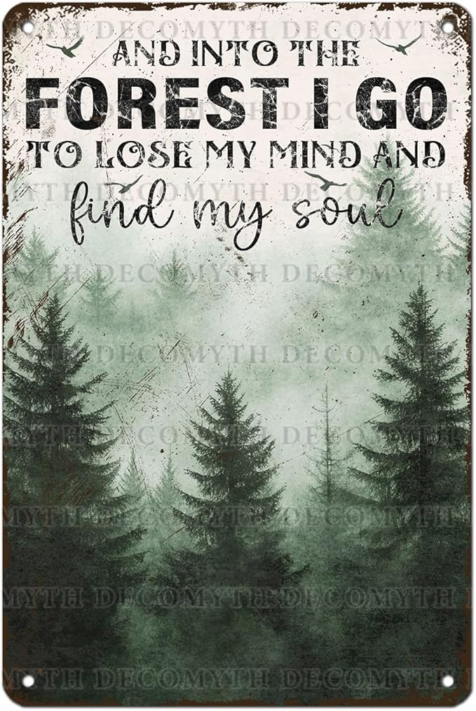 Vintage Sign And Into The Forest I Go to Lose My Mind and Find My Soul Hiking Girl Retro Metal Tin Sign for Home Coffee Wall Decor 12 * 8inch-StrideForce Fitness