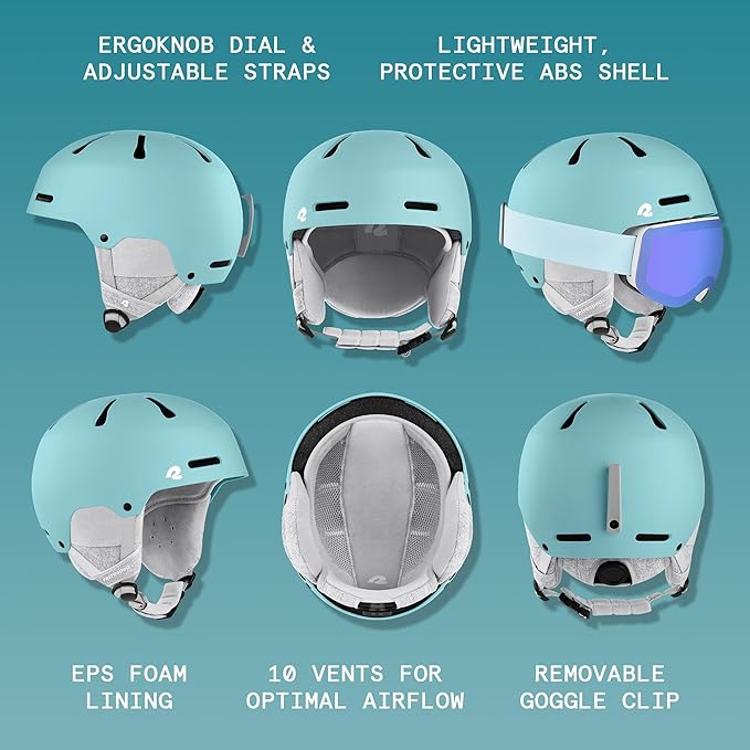 Retrospec Comstock Ski Helmet - Snowboard Helmet for Adults & Youth - Adjustable Fit Snow Helmet with Protective Shell and Breathable Vents for Men, Women, Boys & Girls-StrideForce Fitness
