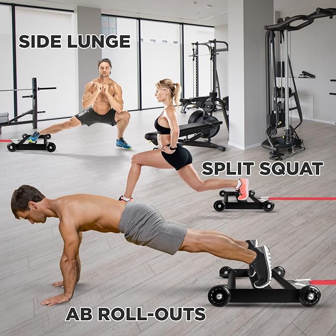 Yes4All Glute Ham Glider, Exercise Wheels for Home Gym Fitness, Glute Hamstring, Booty Building-StrideForce Fitness