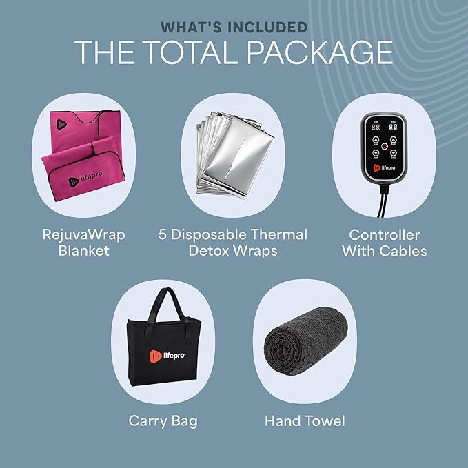 LifePro RejuvaWrap Infrared Sauna Blanket for Detox & Relaxation – Available in 5 Colors & 3 Models – Portable Far Infrared at Home Sauna for Muscle Relief, Circulation & Recovery – 9 Heat Levels-StrideForce Fitness