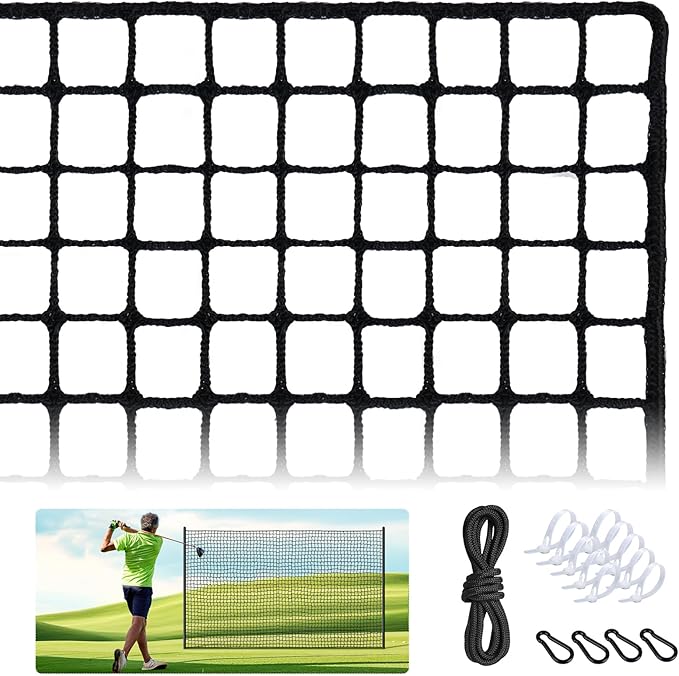 Golf Net, Golf Practice Net, for Backyard 10/15/20/25/30/40/50ft Indoor Nylon Netting-StrideForce Fitness