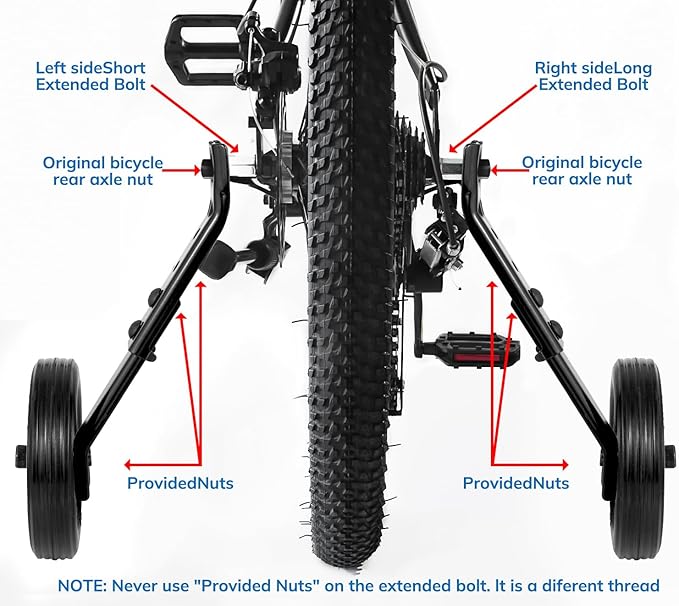 Training Wheels, Thicken Bike Training Wheels for Adult Under 200lb with Heavy Duty Stainless Steel for 24 26 28 inch bike-StrideForce Fitness