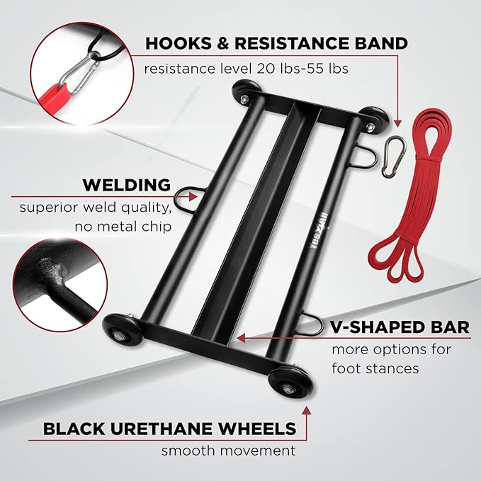 Yes4All Glute Ham Glider, Exercise Wheels for Home Gym Fitness, Glute Hamstring, Booty Building-StrideForce Fitness