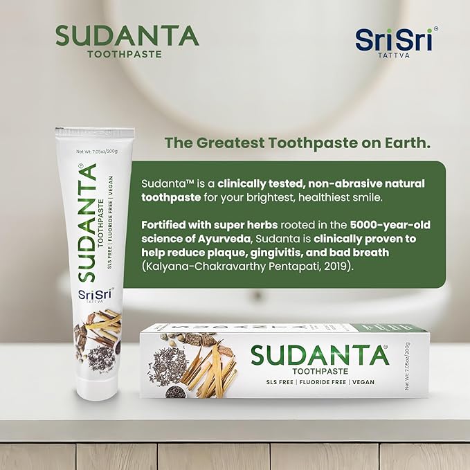 Sudanta 200g Herbal Fluoride-Free, Paraben-Free, Vegan, Natural Toothpaste with Ayurvedic Herbs