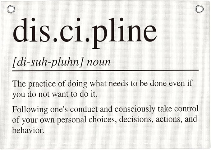 Discipline Gym Motivational Wall Art Banner Dorm Posters Gifts for Guys Men Women Gym Flag Decor for Home Gym Bedroom Workout Room 30x20 Inchs-StrideForce Fitness