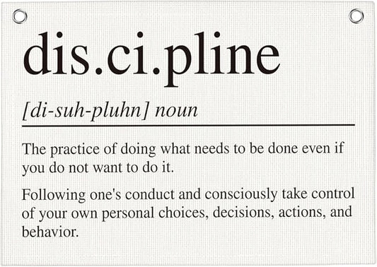 Discipline Gym Motivational Wall Art Banner Dorm Posters Gifts for Guys Men Women Gym Flag Decor for Home Gym Bedroom Workout Room 30x20 Inchs-StrideForce Fitness