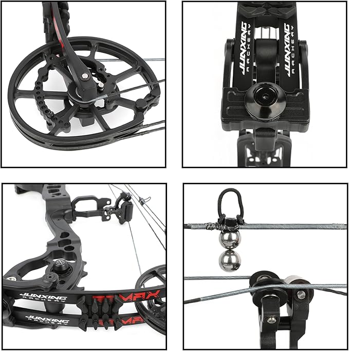 Archery Compound Bow Hunting Set 20-70lbs Adjustable Pull 320fps Speed with 5 Pin Sights and 9 Carbon Arrows for Teens and Adults Target Practice Outdoor Hunting Full Set of Accessories-StrideForce Fitness