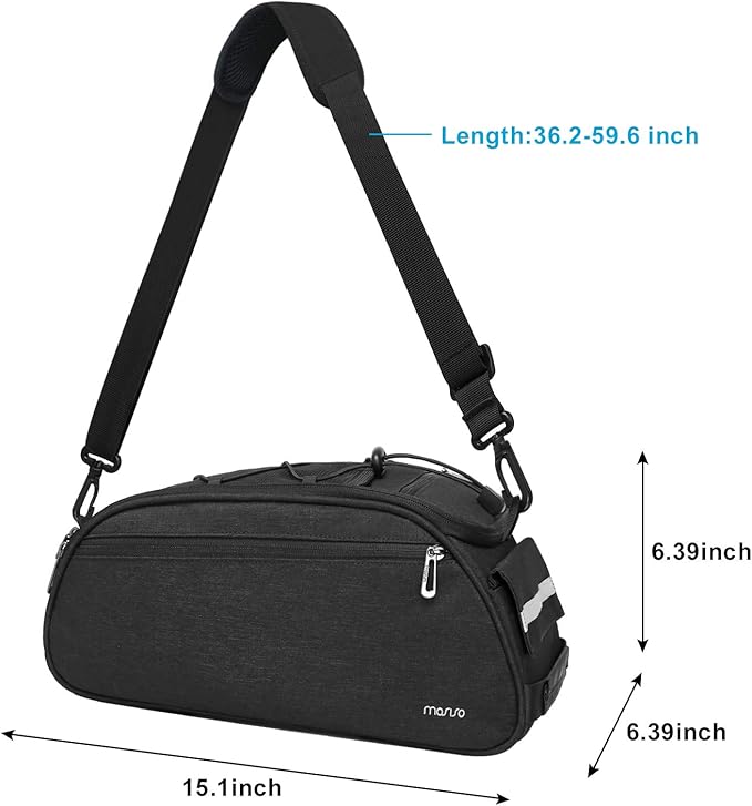 MOSISO Bike Rack Bag, Waterproof Bicycle Trunk Pannier Rear Seat Pouch Cycling Bike Carrier Backseat Storage Luggage Saddle Shoulder Bag-StrideForce Fitness
