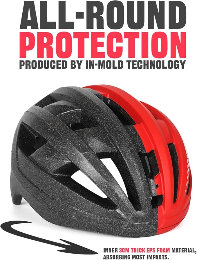 VICTGOAL Bike Helmet for Men Women with Led Light Detachable Magnetic Goggles Removable Sun Visor Mountain & Road Bicycle Helmets Adjustable Size Adult Cycling Helmets-StrideForce Fitness