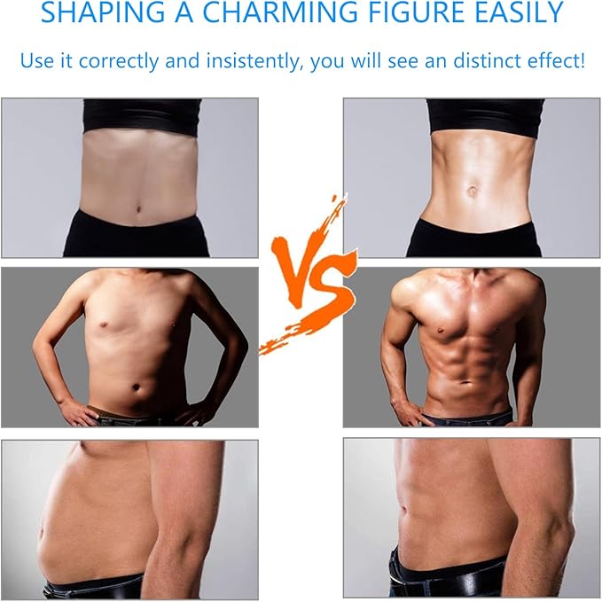 FDA Cleared, ABS Stimulator - EMS Muscle Stimulator, Portable Muscle Training for Abdomen, Abdominal Toning Belt, Fitness Ab Workout Equipment for Women and Men, Black Blue-StrideForce Fitness