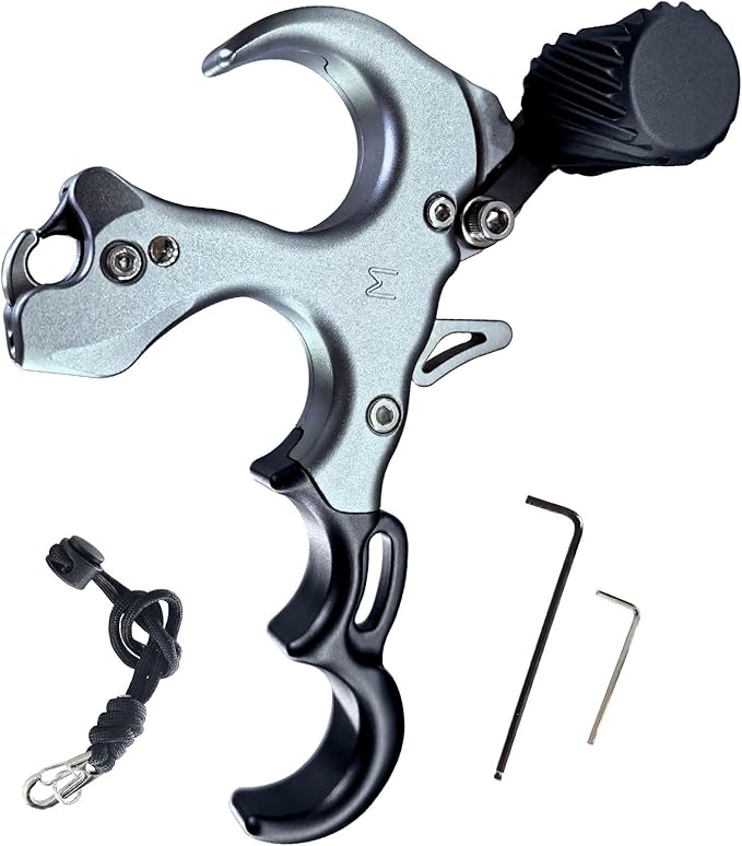 Compound Bow Aid Releaser with Wrist Straps and Adjustment Tool,Archery Release Aids with 3 Thumb Release Adjustable,Aluminum Alloy Aids.for Left and Right Handers.-StrideForce Fitness