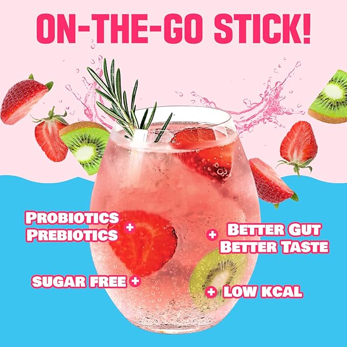 TEAZEN Strawberry Kiwi Kombucha Tea, Hydration Drink Mix, Sugar Free, Live Probiotics & Prebiotics, 10 Sticks, 1.76oz-StrideForce Fitness