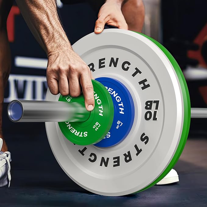 Premium Color-Coded Rubber Bumper Plates Set - 2 Inch Olympic Weight Plates for Home Gym Cross and Strength Training-StrideForce Fitness