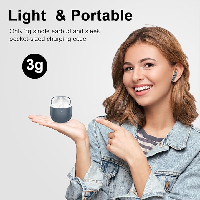 Wireless Earbuds, Bluetooth 5.4 Headphones in Ear with Noise Cancelling Mic, Bluetooth Earbuds Stereo Bass, IP7 Waterproof Sports Earphones, 32H Playtime USB C Charging Ear Buds Gray for Android iOS-StrideForce Fitness