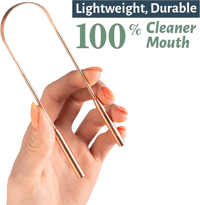 Living Well with Dr. Michelle Bamboo Toothbrush, Floss, and Copper Tongue Scraper Set