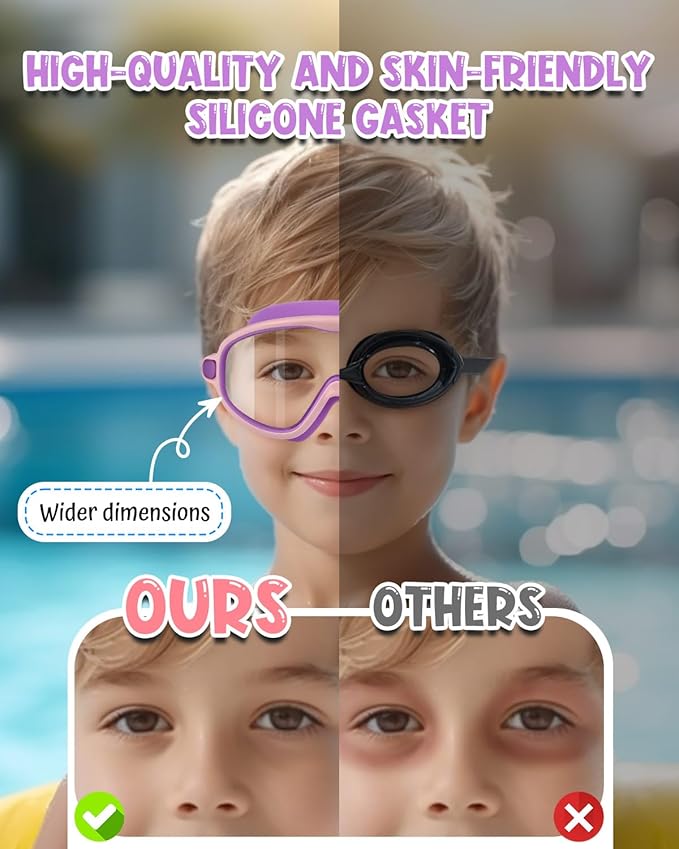 Rantizon Swim Goggles 2 Pack, Wide View Anti Fog&UV Swimming Goggles for Audlt, No Leaking Swim Glasses for Men Women Kids-StrideForce Fitness