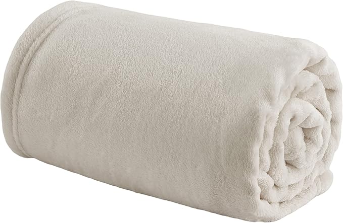 Bedsure Bedding Fleece Blanket for Girls and Boys - Soft Cozy Cute Small Throw Blankets for Travel, 43x55 Inches, Linen-StrideForce Fitness