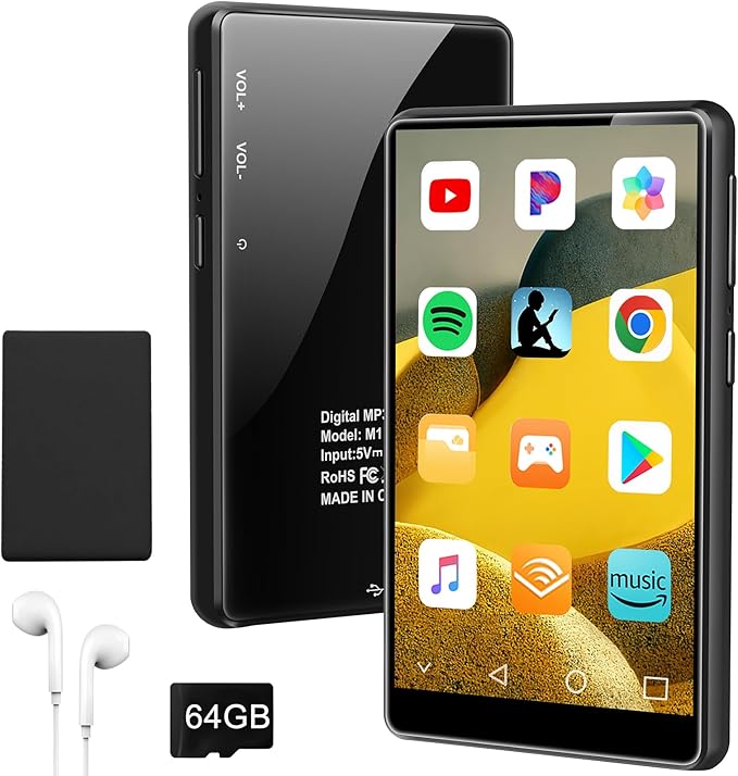 96GB MP3 Player with Bluetooth and WiFi, 4.1" Touch Screen, Silicone Protective case, Octa-core, MP4 MP3 Player for Spotify, Pandora, 96GB Storage Up to 1Tb, Android Music Player for Parental Control-StrideForce Fitness