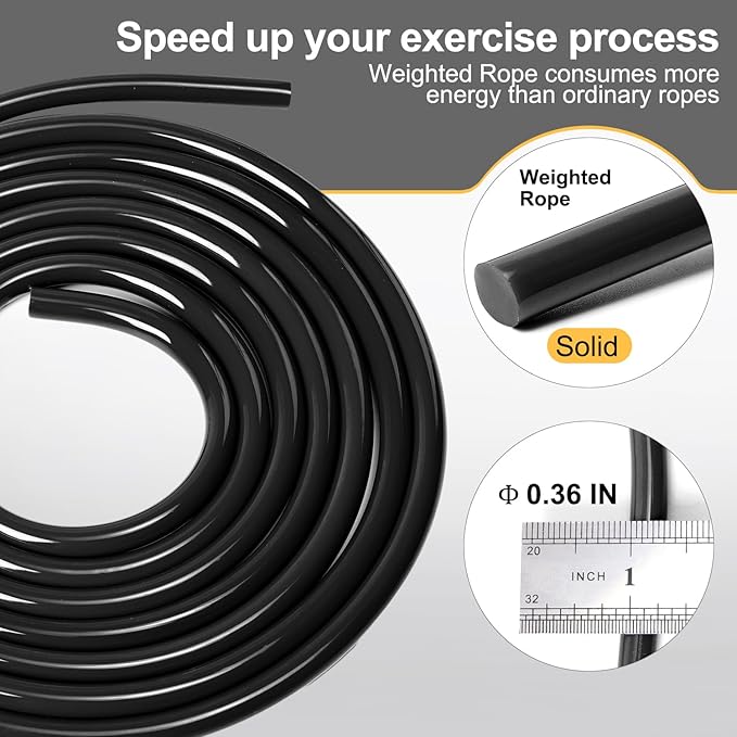 1LB Weighted Jump Ropes for fitness Women Men, Aluminum Handles for MMA, Boxing, CrossFit, Weight-loss Workouts, Tangle-Free Ball Bearing Rapid Speed Skipping Jump Rope with Adjustable 9mm Cotton & PVC Cord-StrideForce Fitness