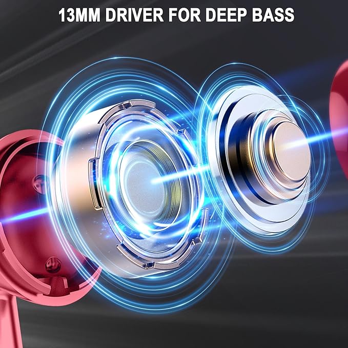 Wireless Earbuds, Bluetooth 5.4 Headphones LED Power Display Ear Buds Bass Stereo, Bluetooth Earbuds in-Ear Noise Cancelling Mic, 40H Playback Mini Case IP7 Waterproof Sports Earphones for Android iOS-StrideForce Fitness