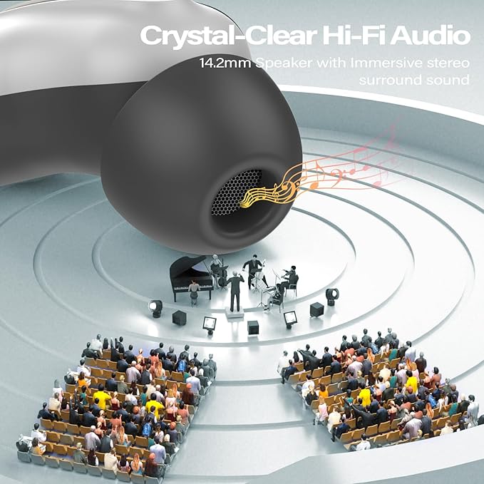 Sleep Earbuds, Mini ANC Wireless Earbuds Bluetooth 5.4 Headphones Deep Bass Stereo, 48H Playtime Ear Buds, 4 ENC Noise Cancelling Mic, In Ear IP7 Waterproof Earphones for Side Sleepers,Touch Control-StrideForce Fitness