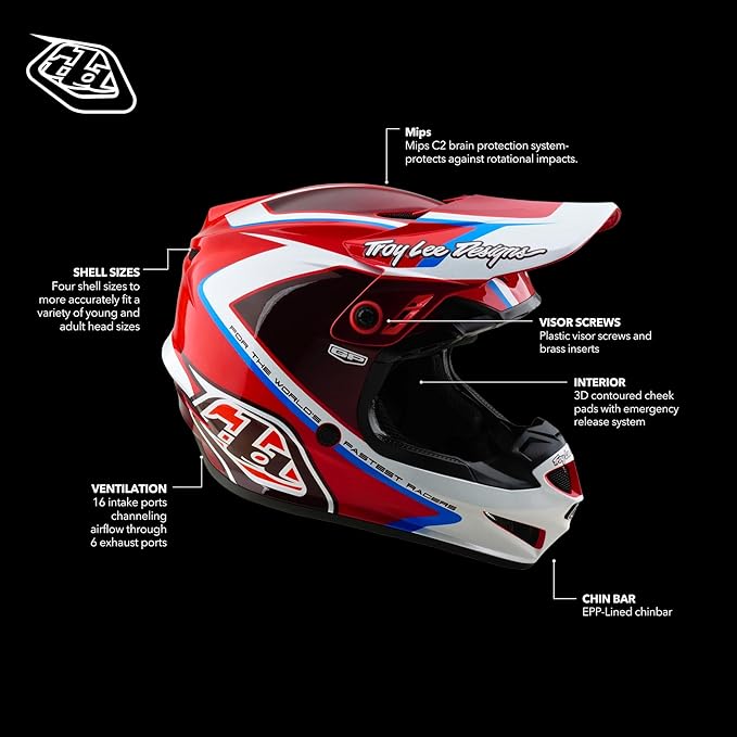 Troy Lee Designs GP Helmet for Motocross MX Off-Road-StrideForce Fitness