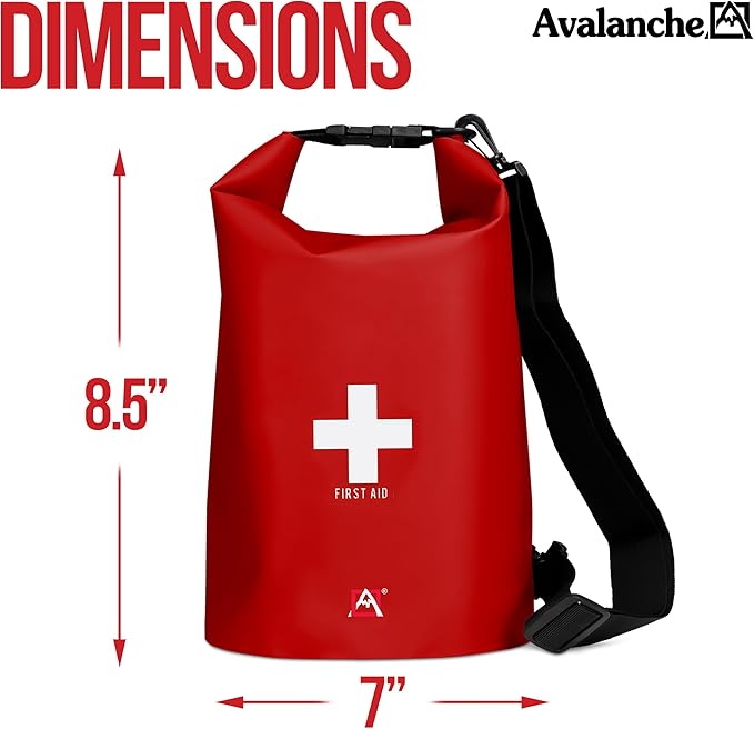 Avalanche First Aid Kit in Dry Bag, 103 Pcs Emergency Supplies Kit in Waterproof Bag for Home, Car, Travel, Sports or Camping, Durable, Ideal for Water Activities, Survival Gear Kit-StrideForce Fitness