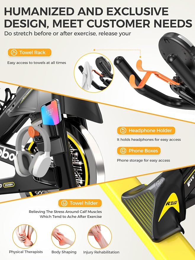 pooboo Exercise Bike, Adjustable Magnetic/Brake Pad Resistance Silent Belt Drive, Indoor Cycling Bike for Home Cardio, Fitness Stationary Bike with 350lbs/300lbs Weight Capacity &Upgraded Version Seat-StrideForce Fitness