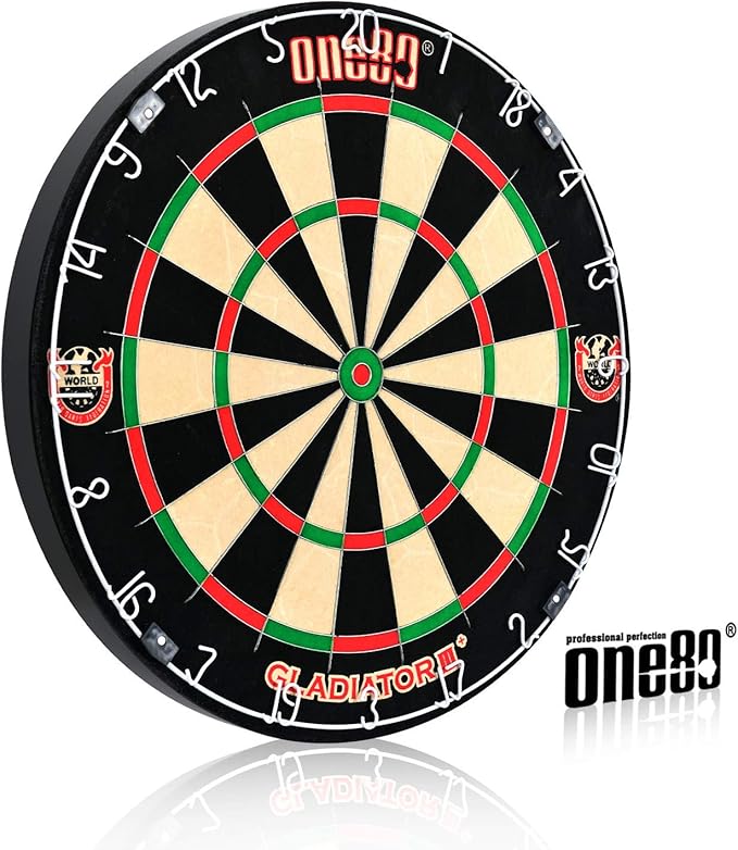 Gladiator Dartboard with Top-Grade African Sisal and Sword Edge Staple Free Wire Spider for Maximum Scoring Potential and Less Bounce Outs-StrideForce Fitness
