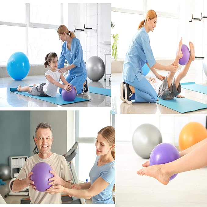 Small Exercise Ball for Between Knees, 6 inch Pilates Ball with Pump, Mini Yoga Core Ball Physical Therapy-StrideForce Fitness