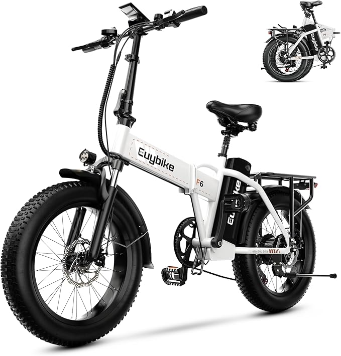 1000W Folding Electric Bike, 48V 20AH Large Removable Battery E Bike, 30+MPH, 80 Miles Max Range, 20" Fat Tire Electric Bike for Adults, Adult Electric Bicycles for Commute Beach Snow-StrideForce Fitness