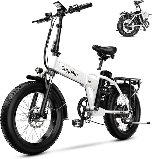 1000W Folding Electric Bike, 48V 20AH Large Removable Battery E Bike, 30+MPH, 80 Miles Max Range, 20" Fat Tire Electric Bike for Adults, Adult Electric Bicycles for Commute Beach Snow-StrideForce Fitness