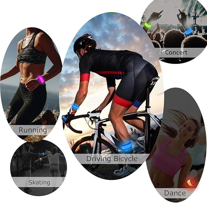 LOBKIN Safety Bracelets, LED Slap Armband Kids Walking at Night Safe LED Light Wrist Light Reflective Belt, Magic Band Running Lights for Runners-StrideForce Fitness