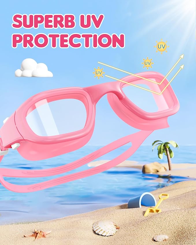 Kids Swim Goggles,Swimming Goggles for Kids 6-14, Anti-Fog UV Protection Pool Glasses for Boys Girls-StrideForce Fitness