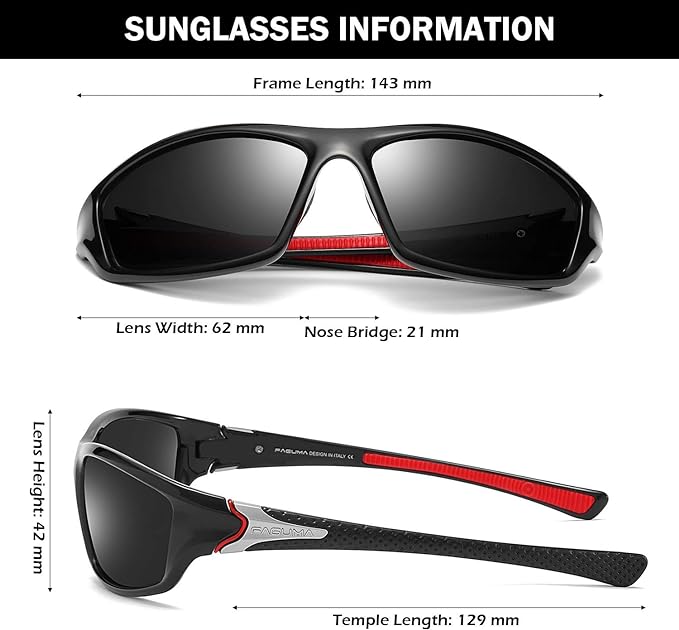 FAGUMA Sports Polarized Sunglasses For Men Cycling Driving Fishing UV400 Protection-StrideForce Fitness