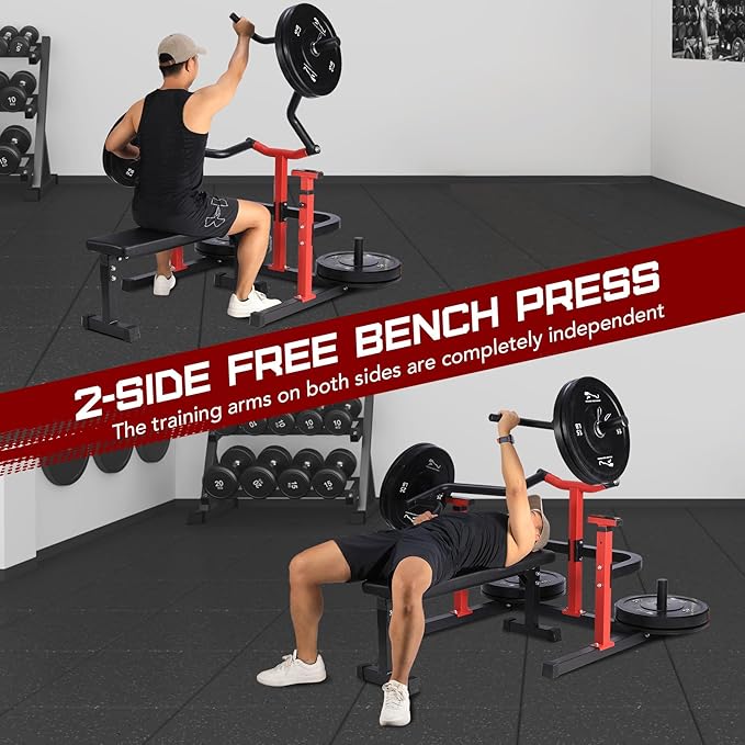 Chest Press Machine, Weight Bench Press Machine, Adjustable Flat Incline Bench with Independent Converging Arms, Multifunctional Bench Press Rack for Home Gym Equipment-StrideForce Fitness