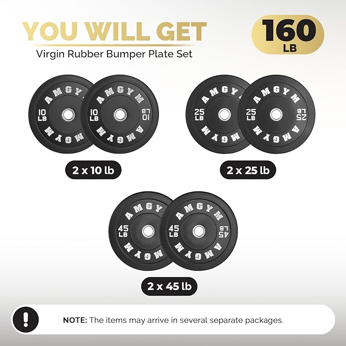 2 Inch Bumper Plates，10-500lbs，Barbell Rubber Olympic Weight Plates Set for Home Gym, Strength Training & Weight Lifting, Multiple Options Colors-StrideForce Fitness