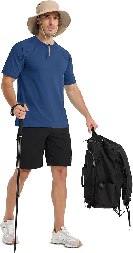 MAGCOMSEN Men's Short Sleeve UPF 50+ Sun Protection Shirts Quick Dry Athletic T-Shirt Hiking Running Swimming Rash Guard-StrideForce Fitness