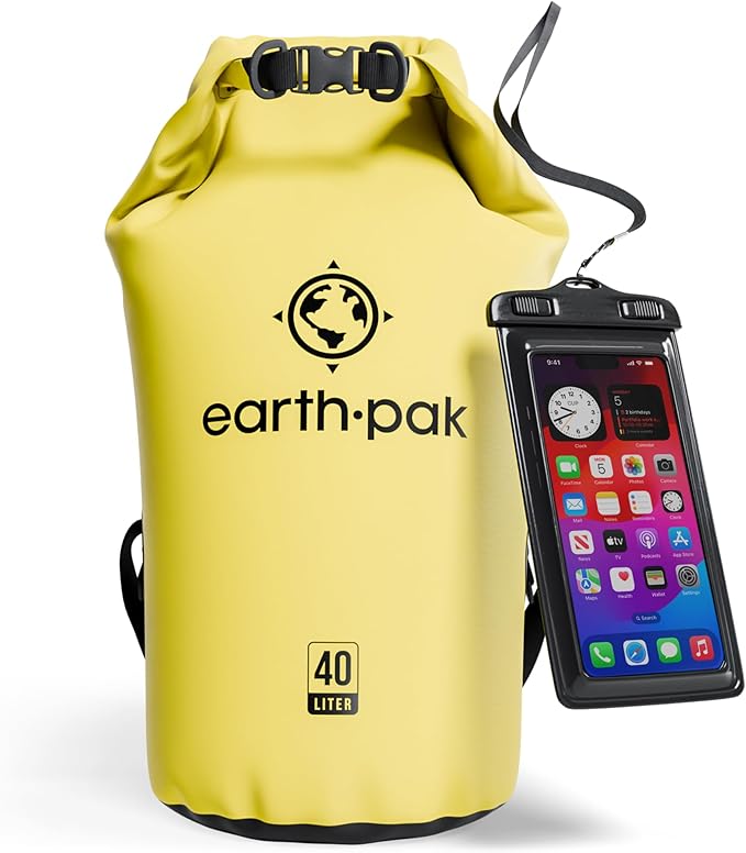 Earth Pak Waterproof Dry Bag - Roll Top Waterproof Backpack Sack Keeps Gear Dry for Kayak with Waterproof Phone Case-StrideForce Fitness