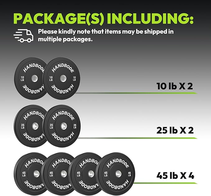 Bumper Plates 2 - Inch Olympic Weight Plate Set for Barbell, 10-55 lb Rubber Weights Sets for Home Gym, Strength Training Plate, Weight Lifting, Black-StrideForce Fitness
