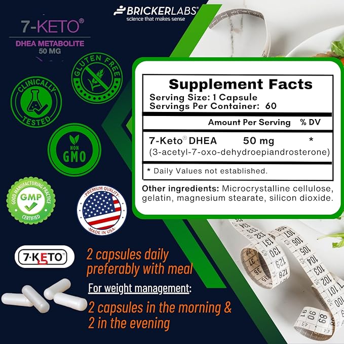 7-Keto DHEA Metabolite 50 mg Dietary Supplement for Weight Management, Safe and Effective Weight Management Support, 60 Capsules-StrideForce Fitness