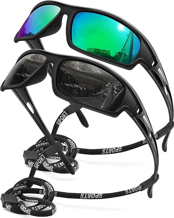 Polarized Sports Sunglasses for Men 100% UV Protection Wrap Around Unbreakable Sun Glasses for Fishing Driving-StrideForce Fitness