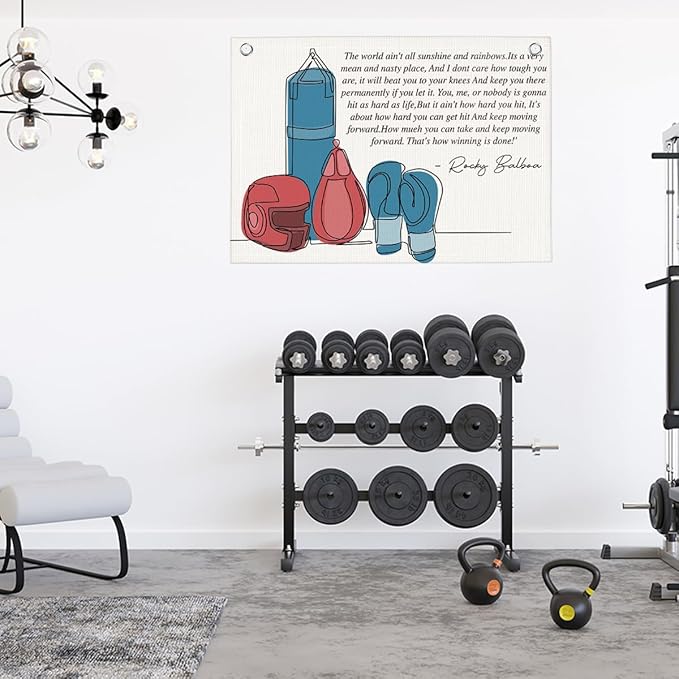 The World Ain't All Sunshine and Rainbows Gym Motivational Wall Art Banner Dorm Posters Gifts for Guys Men Women Gym Flag Decor for Home Gym Bedroom Workout Room 30x20 Inchs-StrideForce Fitness