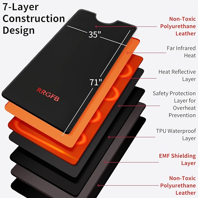 Low EMF Portable Infrared Sauna Blanket for Detox and Home Relaxation, Adjustable 1-60 Min Timer, 95-167℉ Temp Range, 6 ft x 2.95 ft, Durable PU Leather Cover-StrideForce Fitness