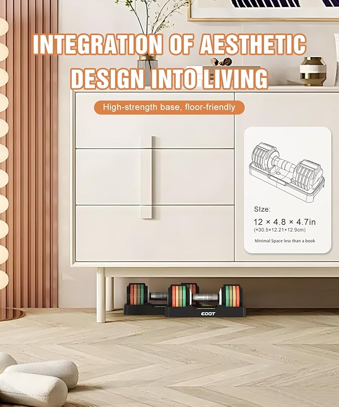 Adjustable Dumbbells Set/Single, 12.5LB/22.5LB/55LB 5 in 1 Free Adjustable Dumbbell Set with Anti-Slip Handle & Rainbow-colored Weight Plates for Home Gym, Weight Set for Women Men-StrideForce Fitness