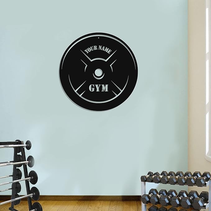 Personalized Home Gym LED Tin Metal Sign Multiple Sizes, Gym Sign Wall Decor, Exercise Workout Room Decor Fitness Center, Motivational Inspirational Hanging Wall Art Wall Plaque (05 w/o lights)-StrideForce Fitness